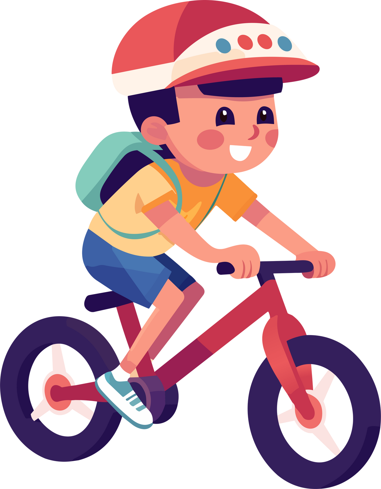 Joyful Kid Cycling Illustration