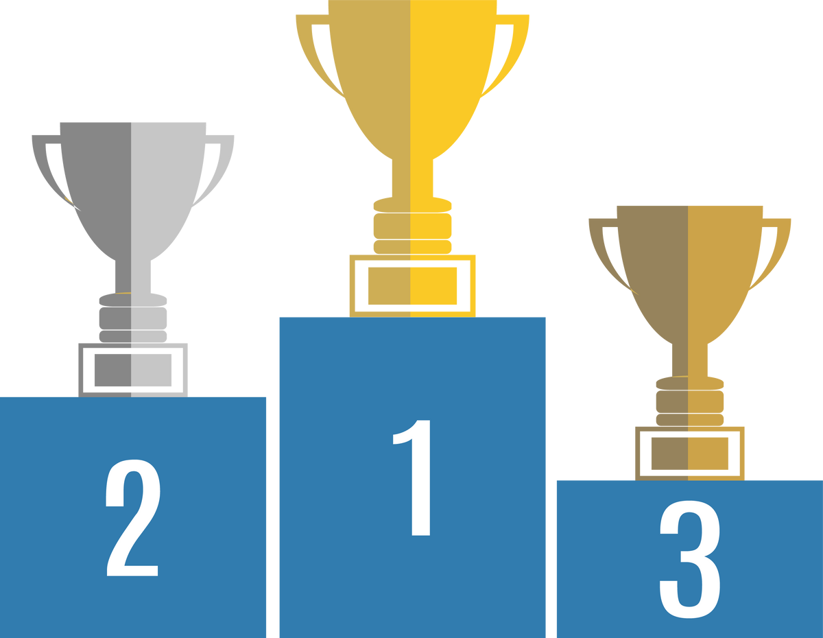 Trophy Cup on Prize Podium.