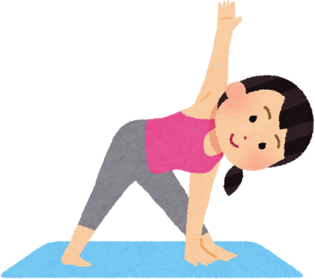 Illustration of a Woman in Triangle Yoga Pose