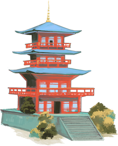 Painterly Scenic Pagoda